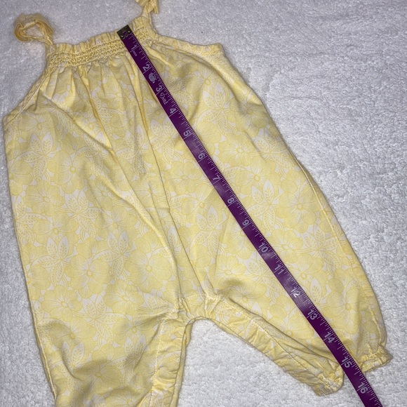 Janie & jack pretty yellow sleeveless summer romper 0/3m - Picture 4 of 8